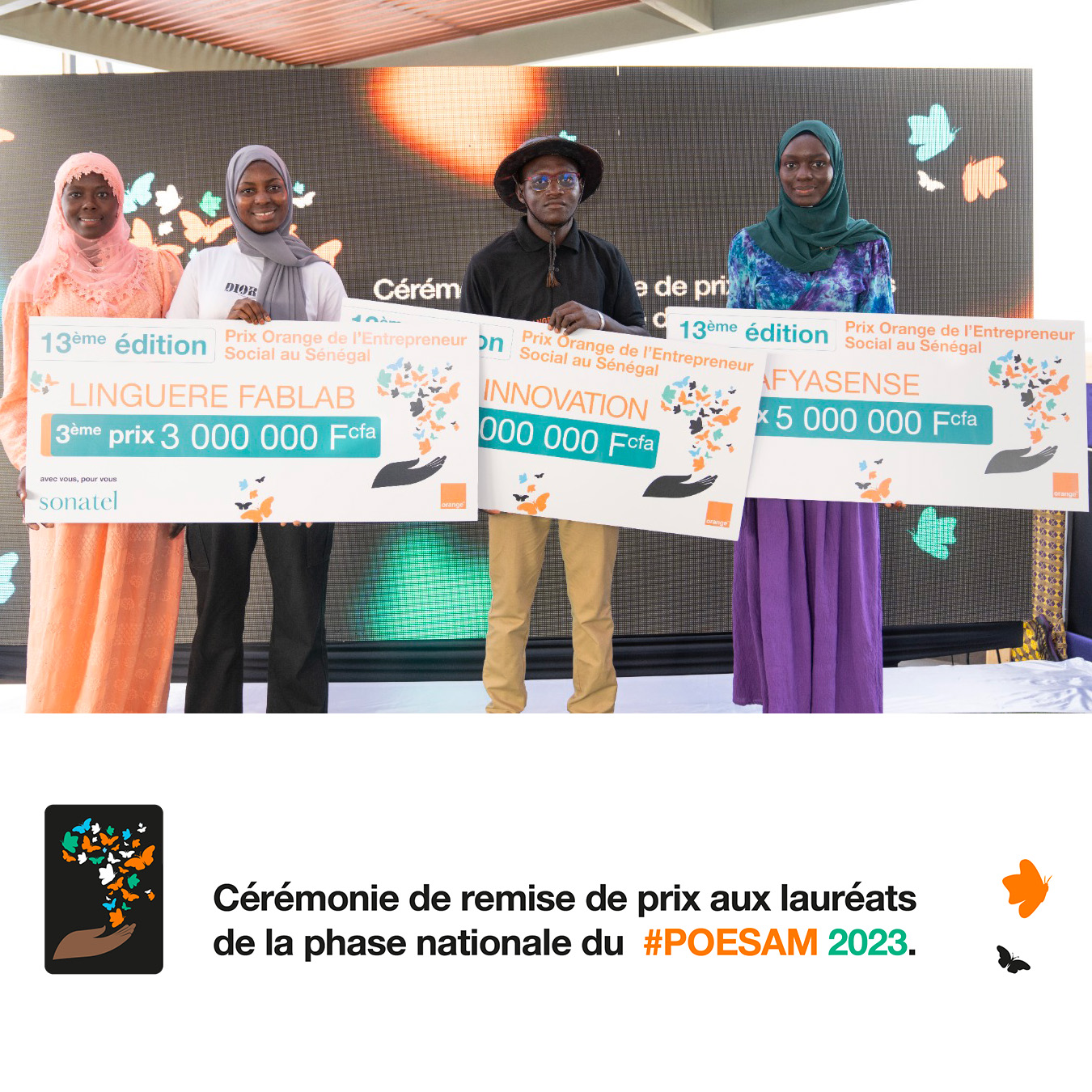 AFYASENSE, CACTUS INNOVATION et LINGUERE FABLAB lauréats du Prix Orange de l’Entreprenariat Social au Sénégal 2023